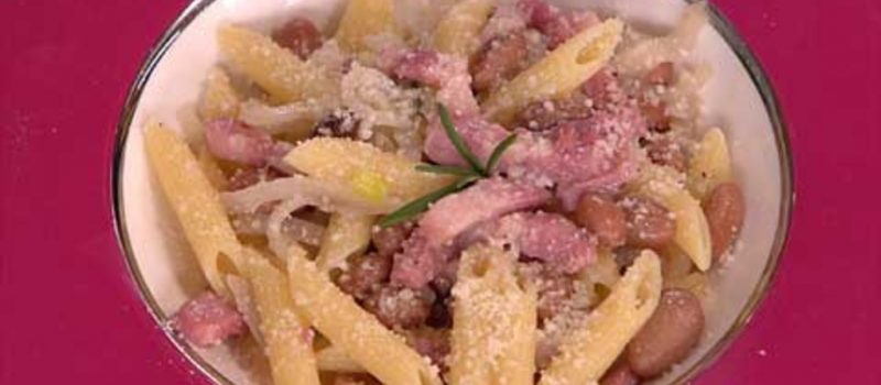 Penne al bacon e fagioli