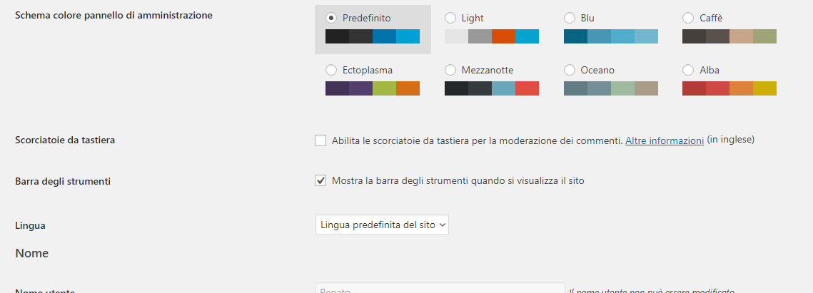 Rimuovere Admin bar su WordPress